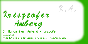 krisztofer amberg business card